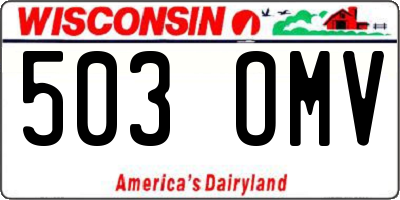 WI license plate 503OMV