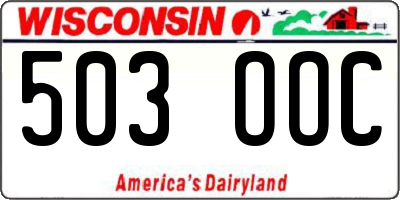 WI license plate 503OOC