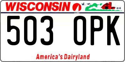 WI license plate 503OPK