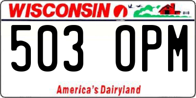 WI license plate 503OPM