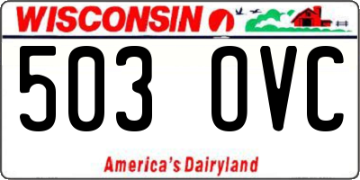 WI license plate 503OVC