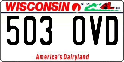 WI license plate 503OVD
