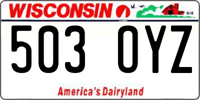 WI license plate 503OYZ
