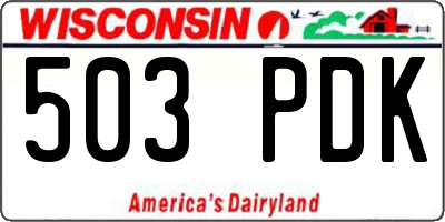 WI license plate 503PDK