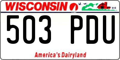 WI license plate 503PDU