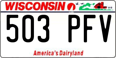 WI license plate 503PFV