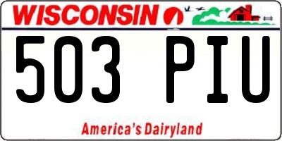 WI license plate 503PIU
