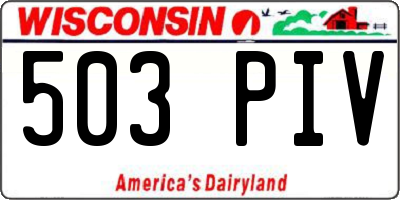 WI license plate 503PIV