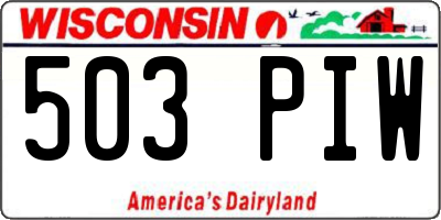 WI license plate 503PIW