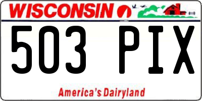 WI license plate 503PIX
