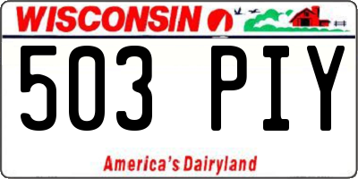 WI license plate 503PIY