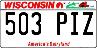 WI license plate 503PIZ