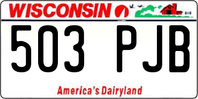 WI license plate 503PJB