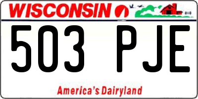 WI license plate 503PJE