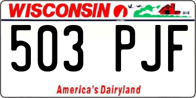 WI license plate 503PJF