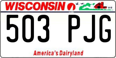 WI license plate 503PJG