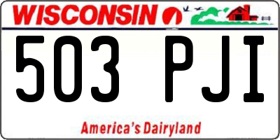 WI license plate 503PJI
