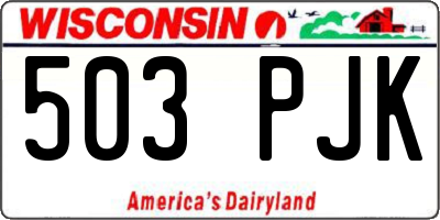 WI license plate 503PJK