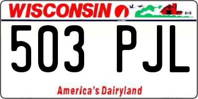 WI license plate 503PJL