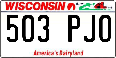 WI license plate 503PJO