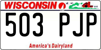 WI license plate 503PJP