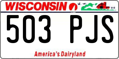 WI license plate 503PJS