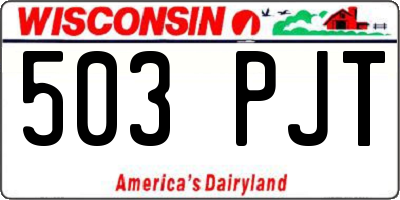 WI license plate 503PJT