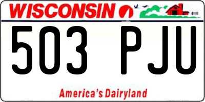 WI license plate 503PJU