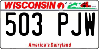 WI license plate 503PJW