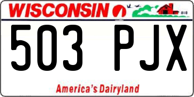 WI license plate 503PJX