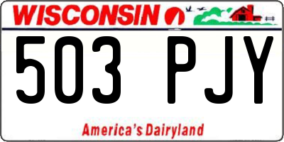 WI license plate 503PJY