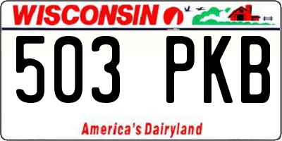 WI license plate 503PKB