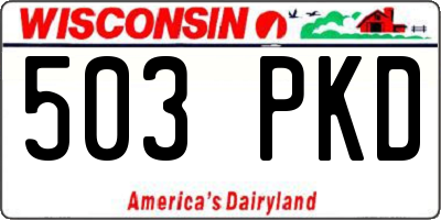 WI license plate 503PKD