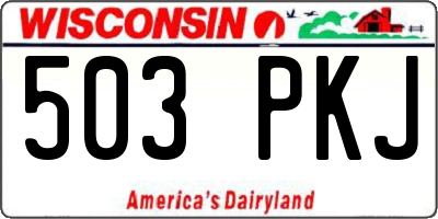 WI license plate 503PKJ