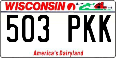 WI license plate 503PKK