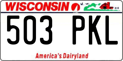 WI license plate 503PKL