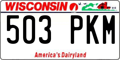 WI license plate 503PKM