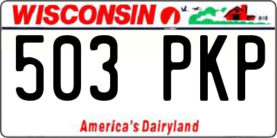 WI license plate 503PKP