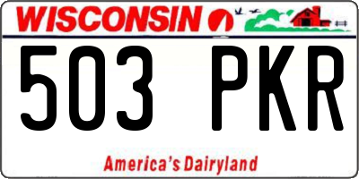 WI license plate 503PKR