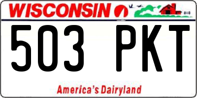 WI license plate 503PKT