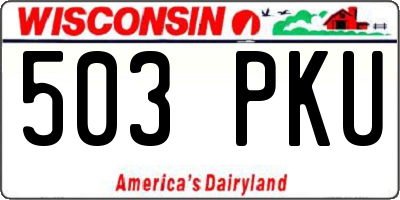 WI license plate 503PKU