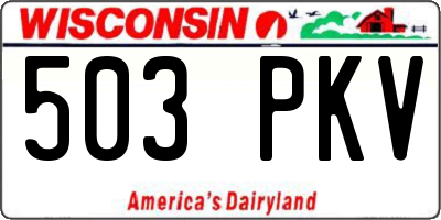 WI license plate 503PKV