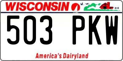 WI license plate 503PKW