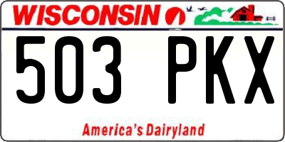 WI license plate 503PKX