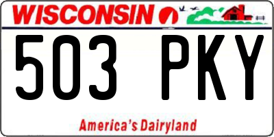 WI license plate 503PKY