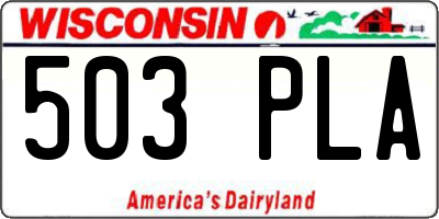 WI license plate 503PLA