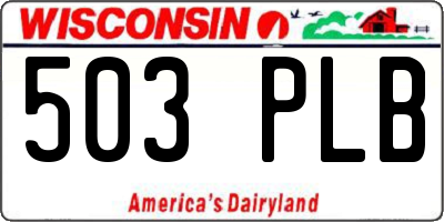 WI license plate 503PLB
