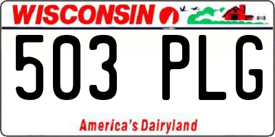 WI license plate 503PLG