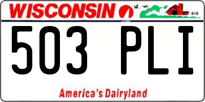 WI license plate 503PLI