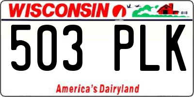 WI license plate 503PLK